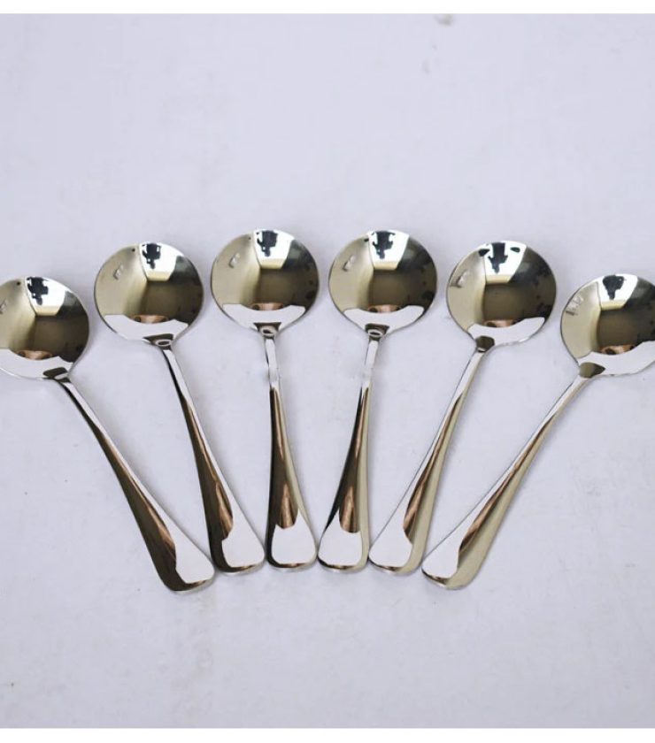 6 pcs Metal Non Magnetic Table Dinner Spoon Set LB9594