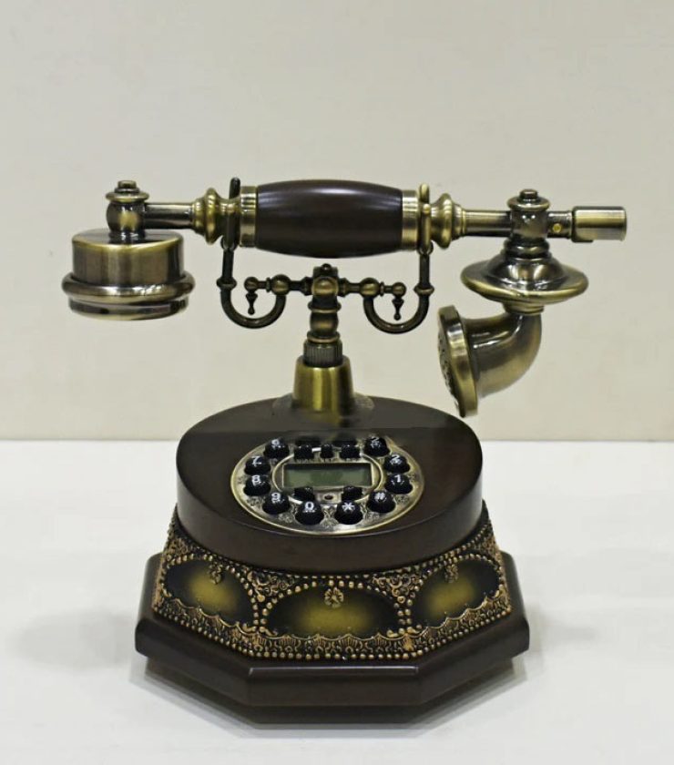 Fiber Decorative Antique Design Active Land Telephone Push Button RY9253