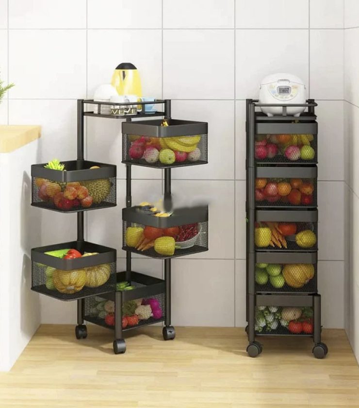 5 Tier Rotating Fruit Vegetable Storage Basket Kitchen Rack ALP0608