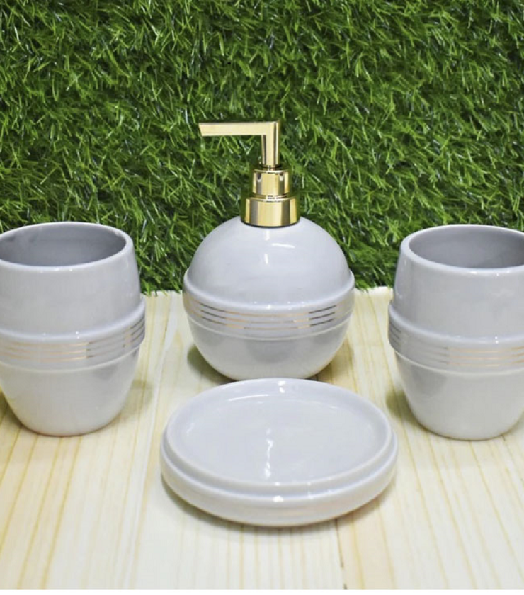 4 Pcs Exclusive Ceramic Bathroom Soap Dispenser BCG0254