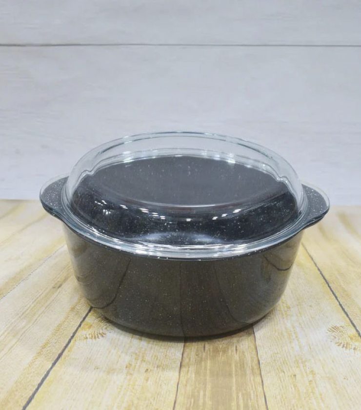 Glass Marble Coated Casserole Dish With Lid SN3039